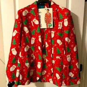 SOLD SOLD SOLD. Suitmeister Mens 3 Piece Suit Size Large Santa Print